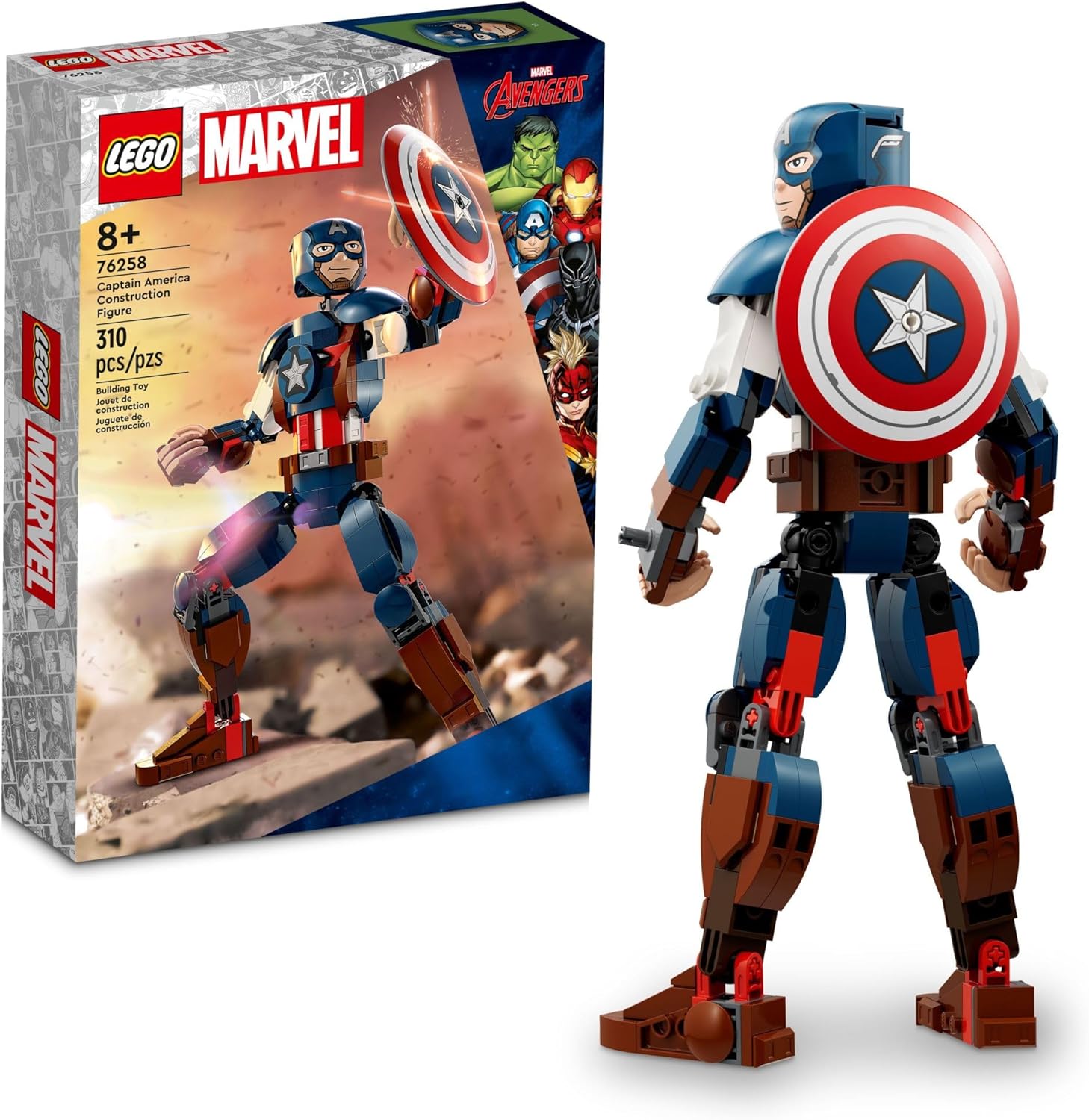 LEGO Set Super Heroes 76258 Figura de Construçao de Captain America 310 peças