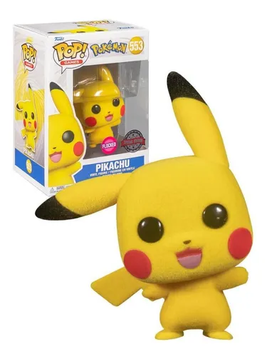 Boneco Funko Pop Games Pokémon Pikachu Flocked Especial 553