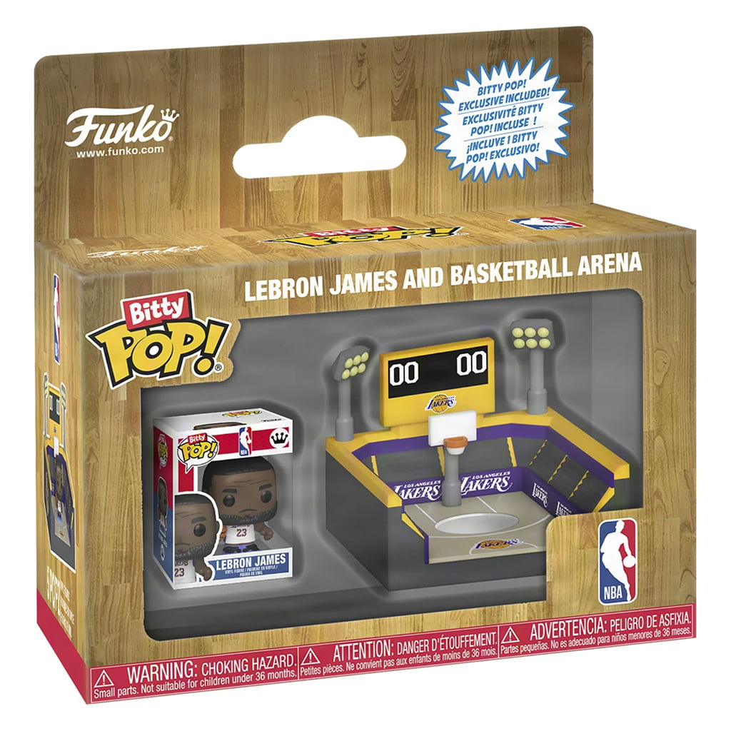 FUNKO BITTY POP TOWNS NBA - LEBRON JAMES AND BASKETBALL ARENA
