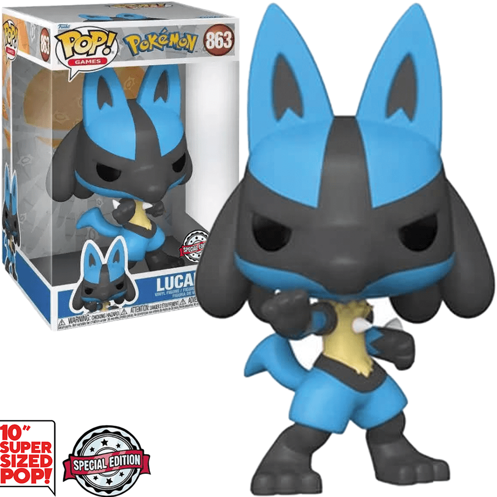 FUNKO POP POKÉMON EXCLUSIVE - LUCARIO 863 ( SUPER SIZED 10")