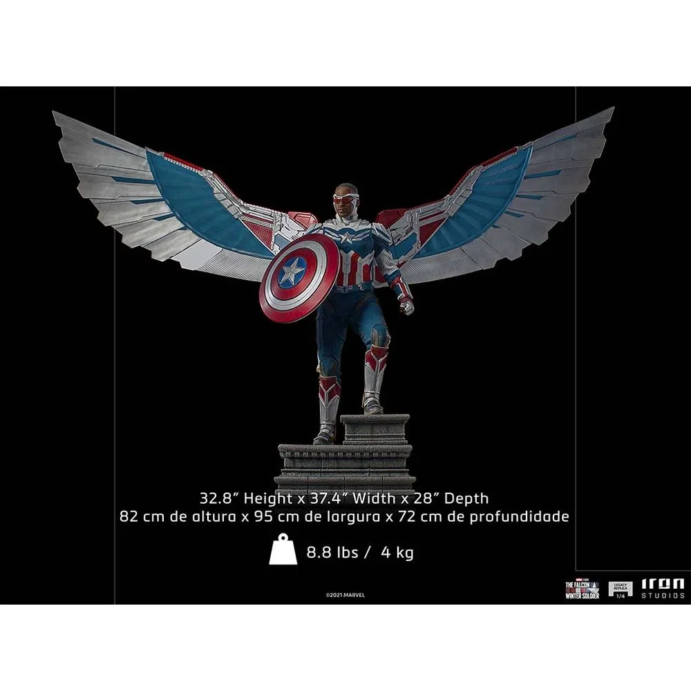 Estátua Captain America Sam Wilson (Complete) - The Falcon and the Winter Soldier - Legacy Replica 1/4 - Iron Studios