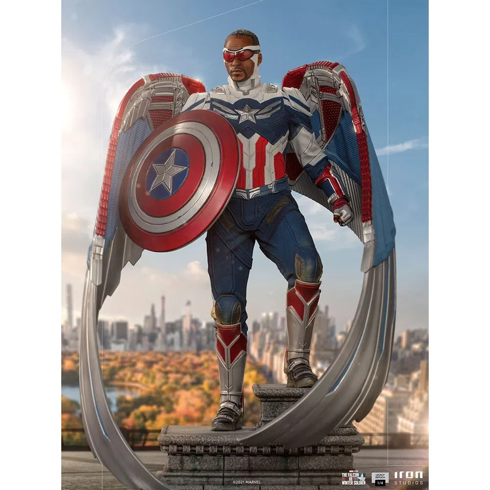 Estátua Captain America Sam Wilson (Complete) - The Falcon and the Winter Soldier - Legacy Replica 1/4 - Iron Studios
