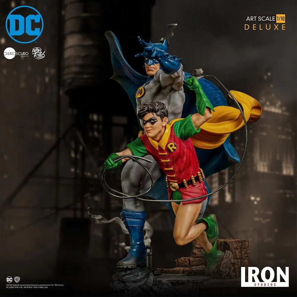Estátua Batman & Robin Deluxe - DC Comics By Ivan Reis - Art Scale 1/10 - Iron Studios