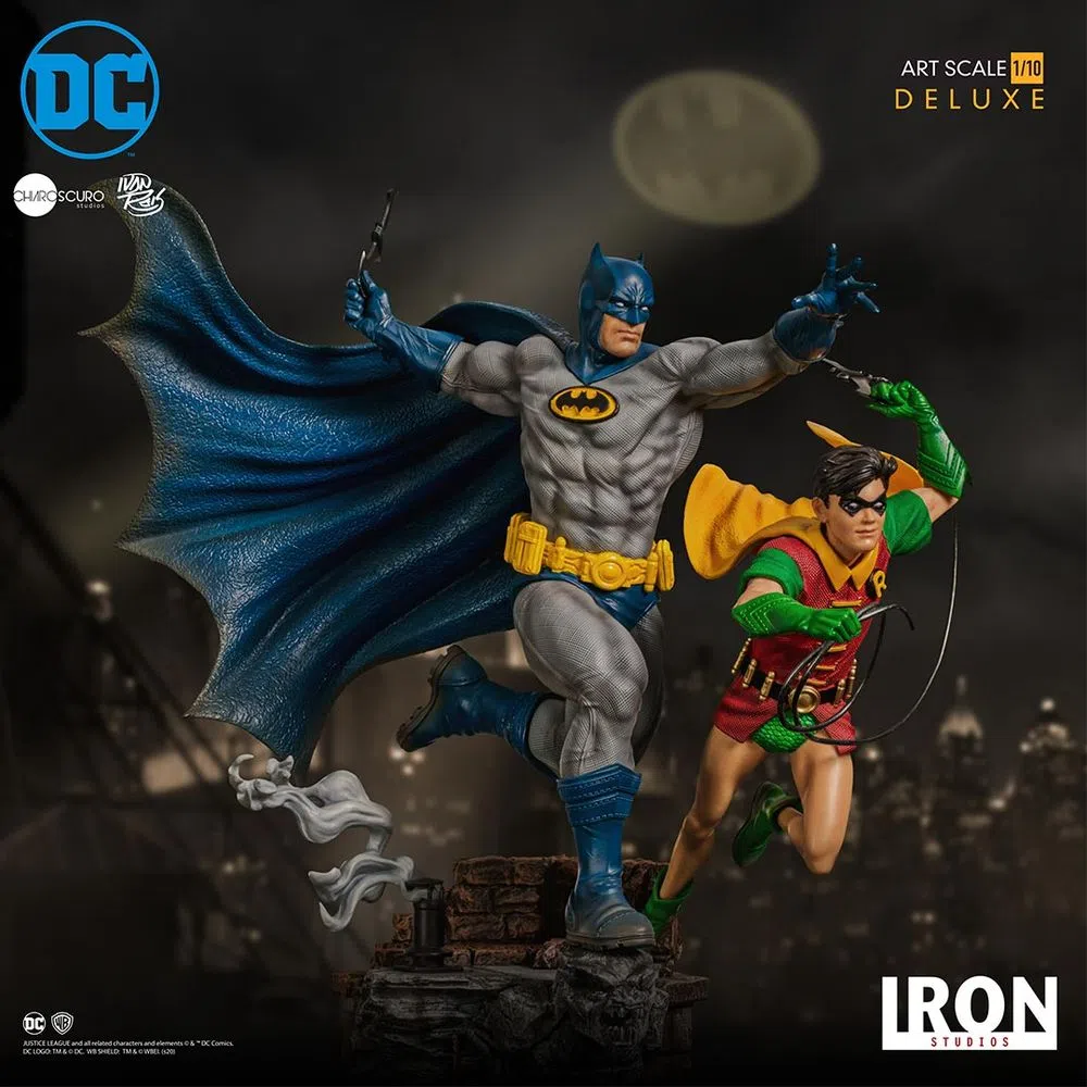 Estátua Batman & Robin Deluxe - DC Comics By Ivan Reis - Art Scale 1/10 - Iron Studios