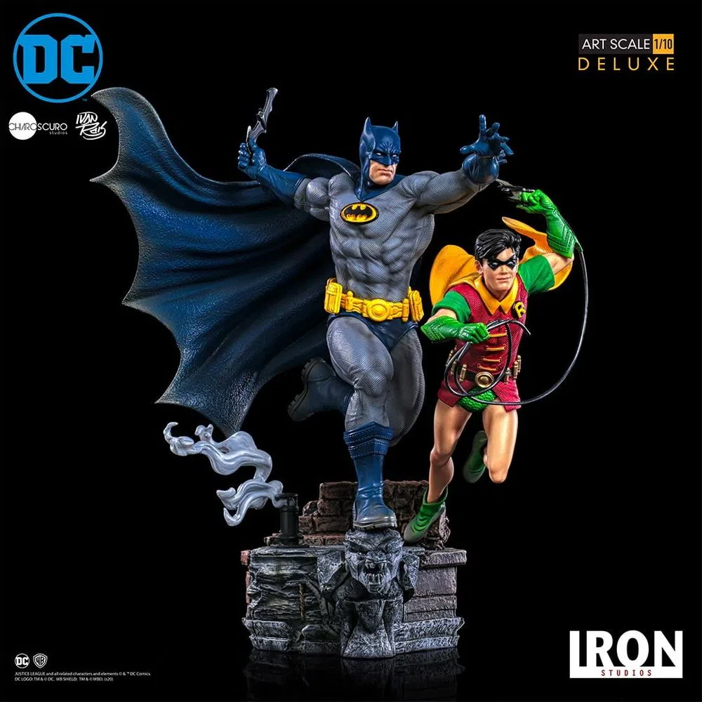 Estátua Batman & Robin Deluxe - DC Comics By Ivan Reis - Art Scale 1/10 - Iron Studios