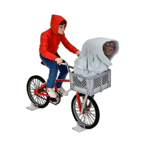 ELLIOT AND E.T. ON BICYCLE - 7" SCALE ACTION FIGURE - E.T. 40TH ANNIVERSARY - NECA
