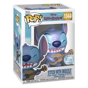 FUNKO POP DISNEY LILO & STITCH - STITCH WITH UKULELE 1044 edição especial metalizado 