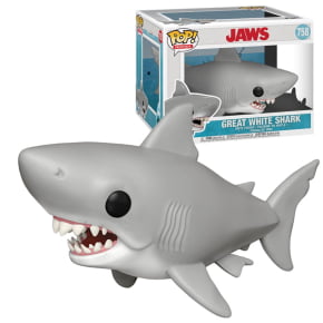 FUNKO POP MOVIES JAWS - SUPER SIZE 6" GREAT WHITE SHARK 758  tubarão